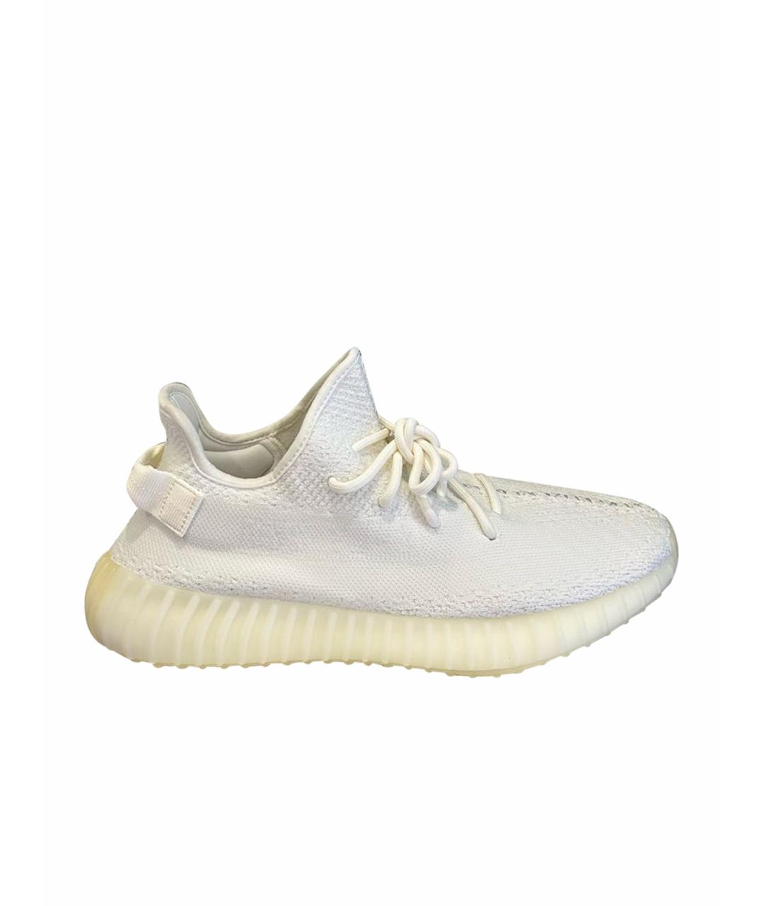 ADIDAS YEEZY Белые текстильные низкие кроссовки / кеды, фото 1