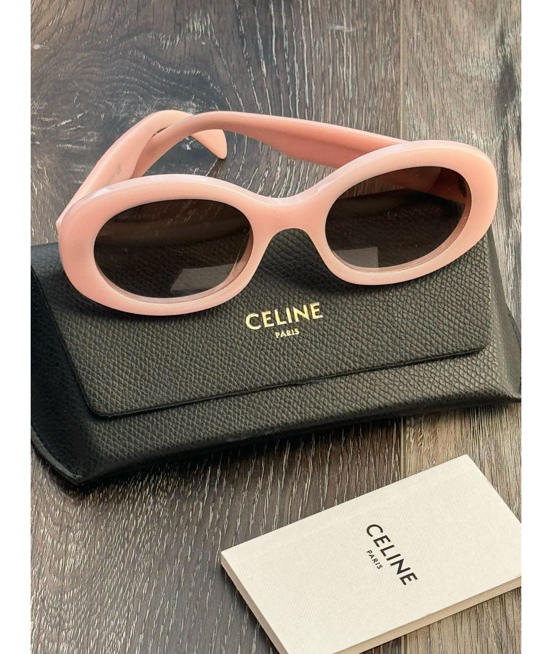 CELINE PRE-OWNED Коралловые пластиковые солнцезащитные очки, фото 6