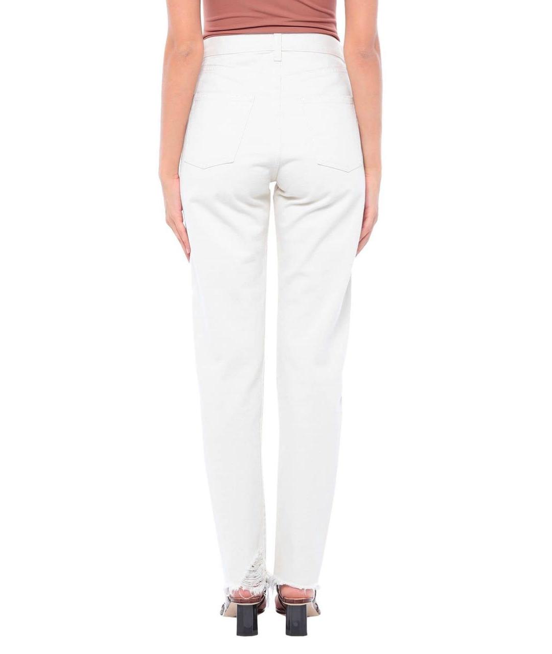 SAINT LAURENT Белые хлопковые прямые джинсы, фото 2