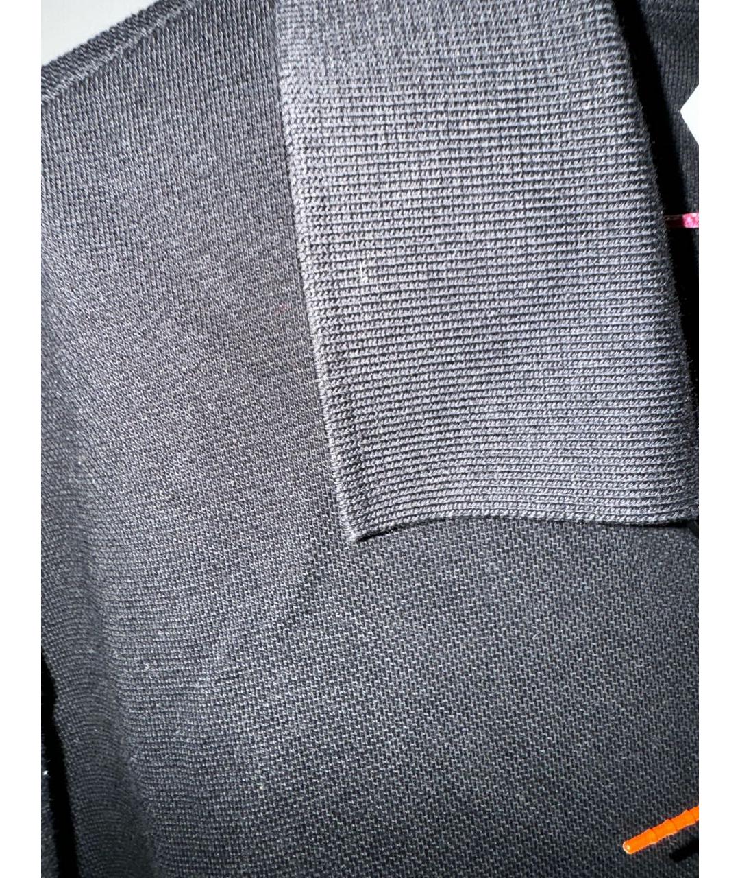 BOTTEGA VENETA Черное хлопковое поло с длинным рукавом, фото 5