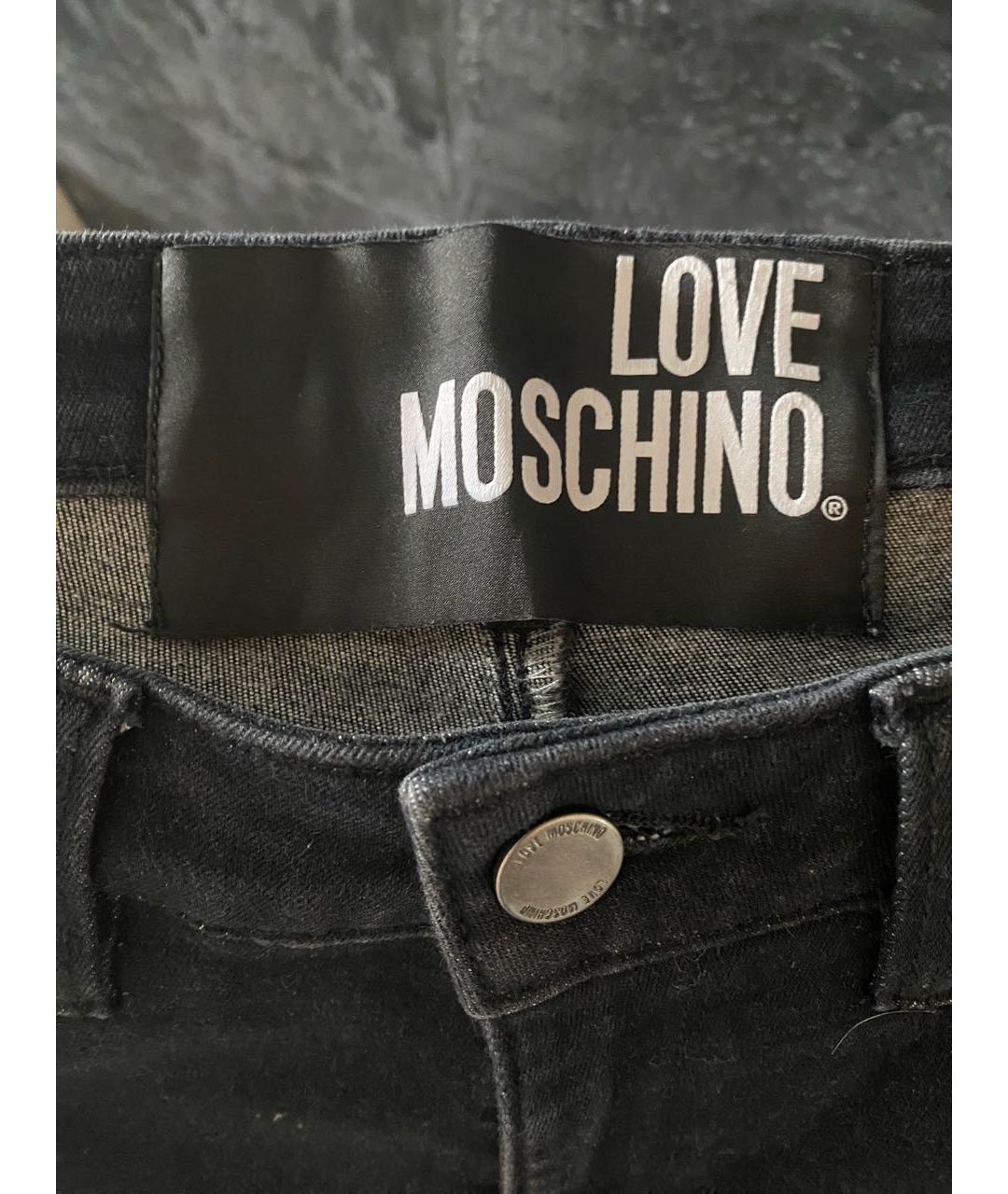 LOVE MOSCHINO Черные хлопко-эластановые джинсы слим, фото 3