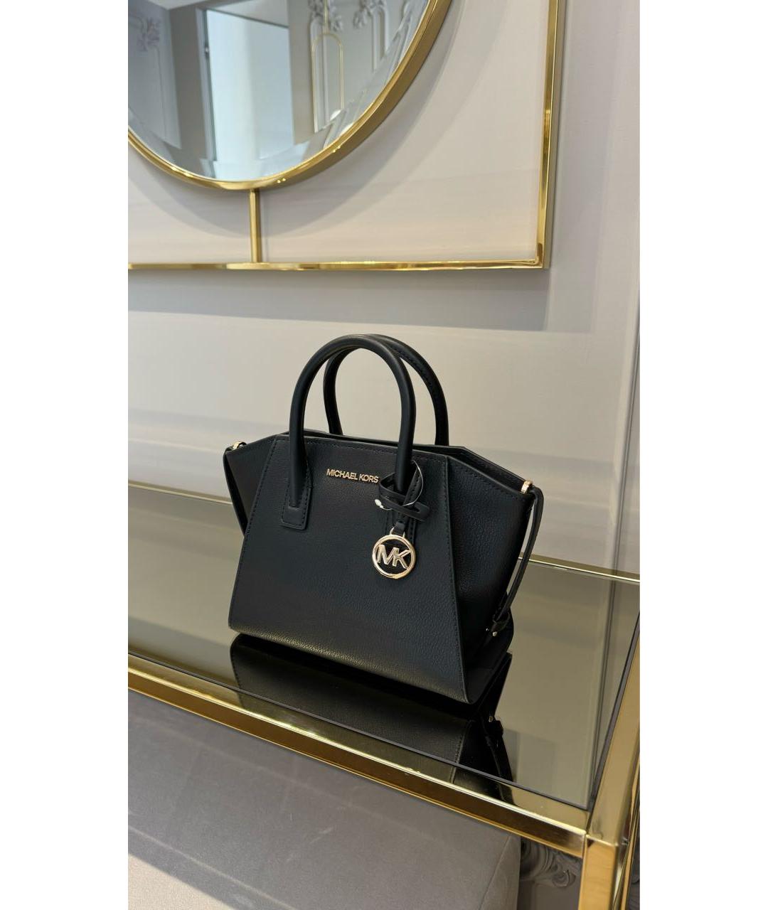 MICHAEL KORS Черная кожаная сумка с короткими ручками, фото 5