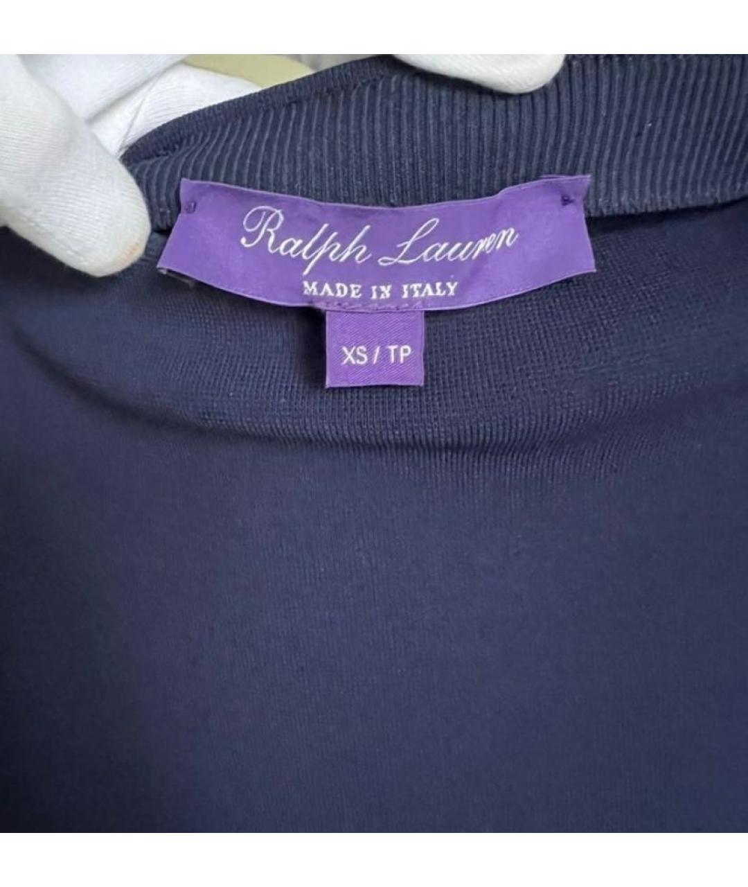RALPH LAUREN PURPLE LABEL Темно-синяя вискозная юбка миди, фото 3
