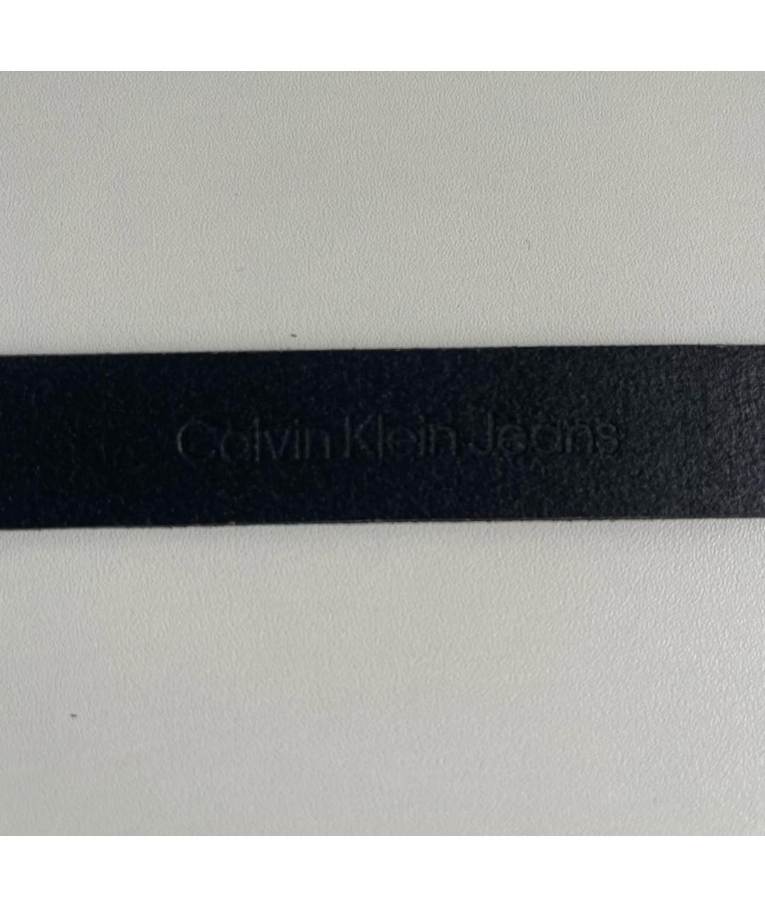 CALVIN KLEIN Черный кожаный ремень, фото 3