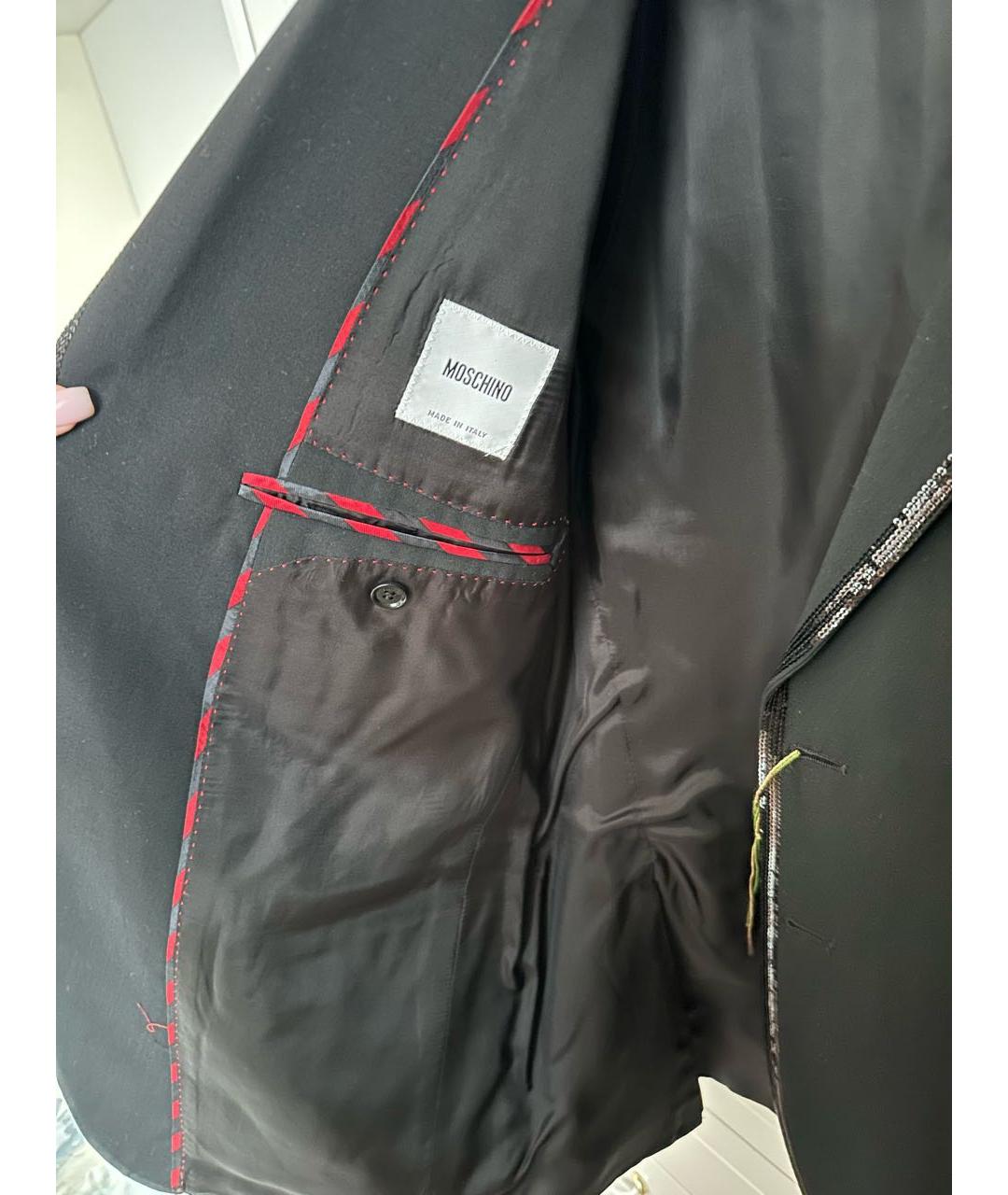 MOSCHINO Черный шерстяной пиджак, фото 3