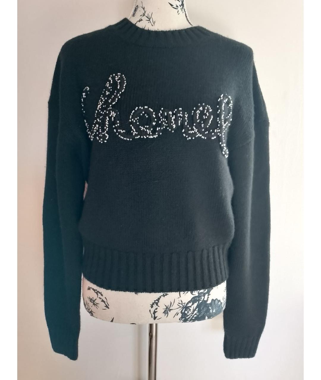CHANEL PRE-OWNED Черный кашемировый джемпер / свитер, фото 2