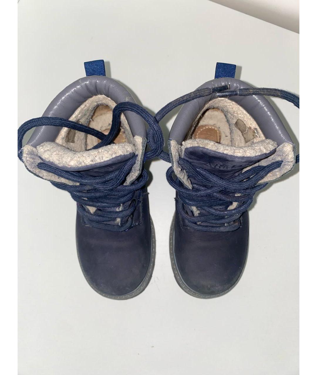 ARMANI JUNIOR Темно-синие нубуковые ботинки, фото 2