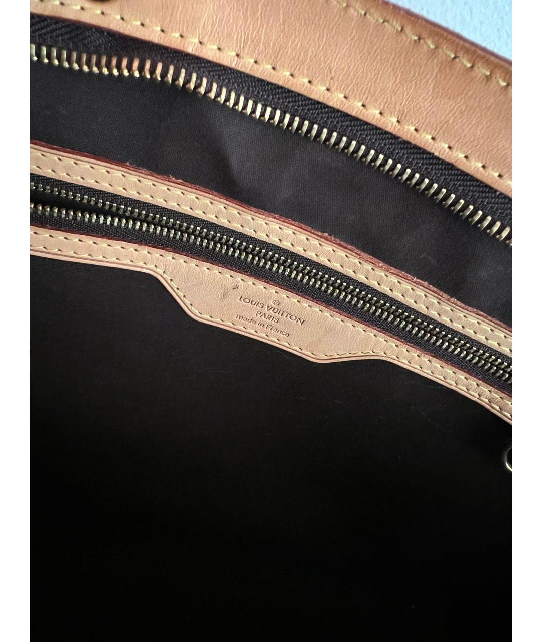 LOUIS VUITTON PRE-OWNED Бордовая сумка с короткими ручками из лакированной кожи, фото 6