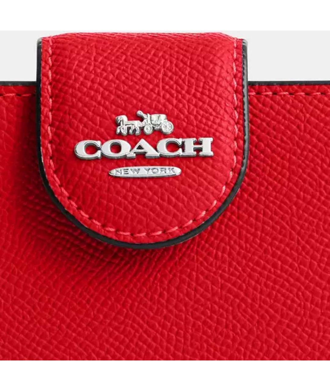 COACH Красный кожаный кошелек, фото 2