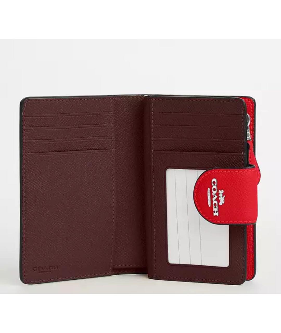 COACH Красный кожаный кошелек, фото 4