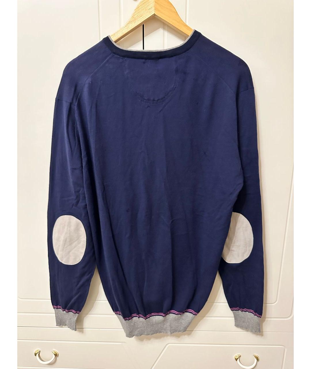 BALMAIN Темно-синий хлопковый джемпер / свитер, фото 2