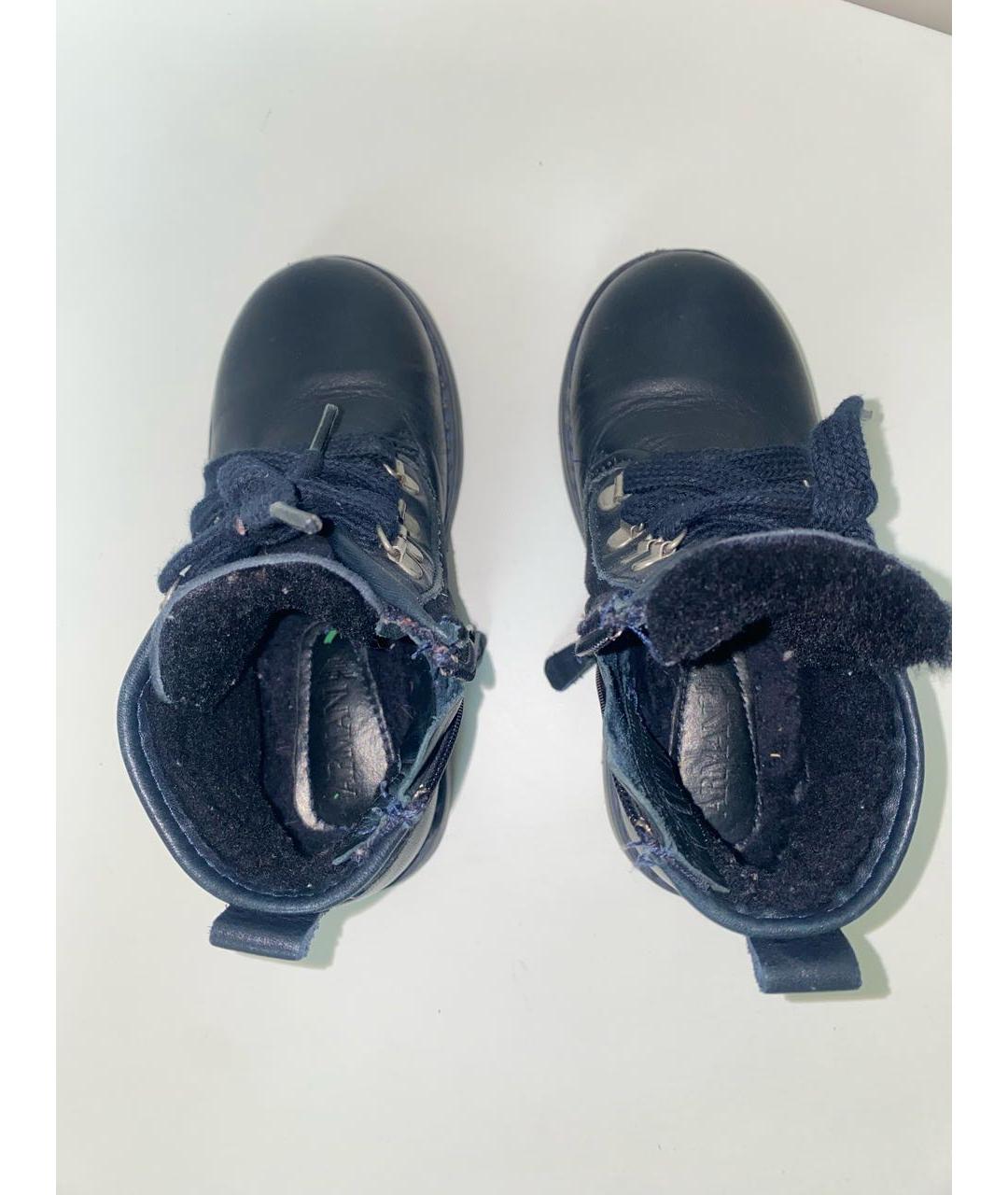 ARMANI JUNIOR Темно-синие кожаные ботинки, фото 4