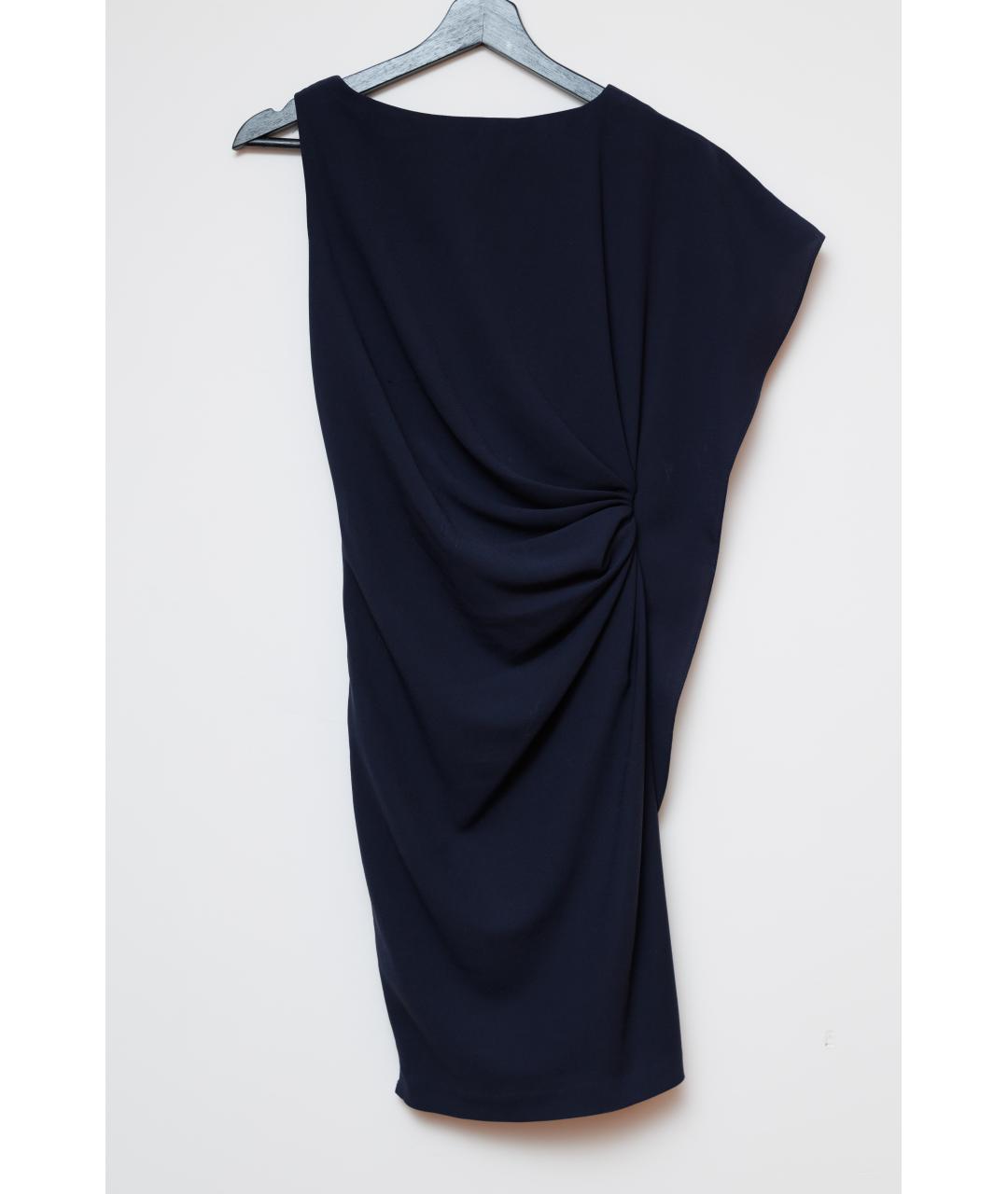 PRADA Темно-синее шелковое коктейльное платье, фото 2