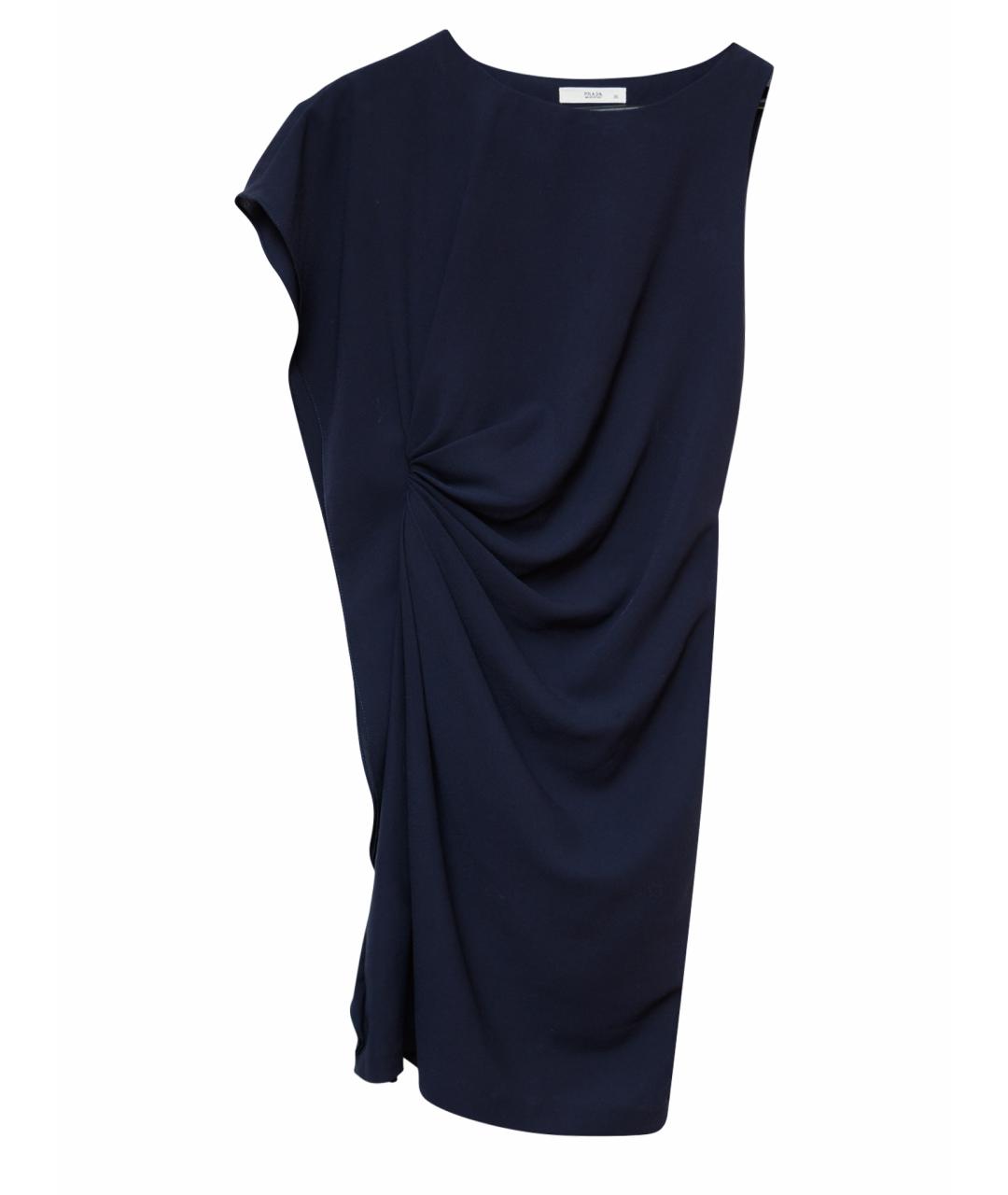 PRADA Темно-синее шелковое коктейльное платье, фото 1