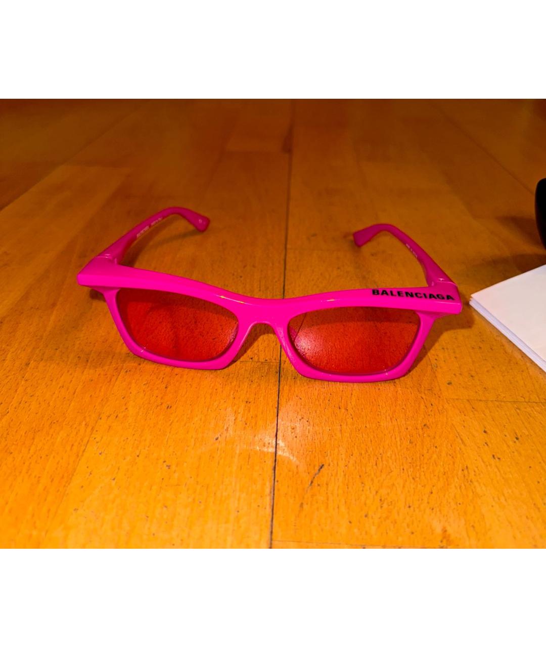 BALENCIAGA Розовые пластиковые солнцезащитные очки, фото 8