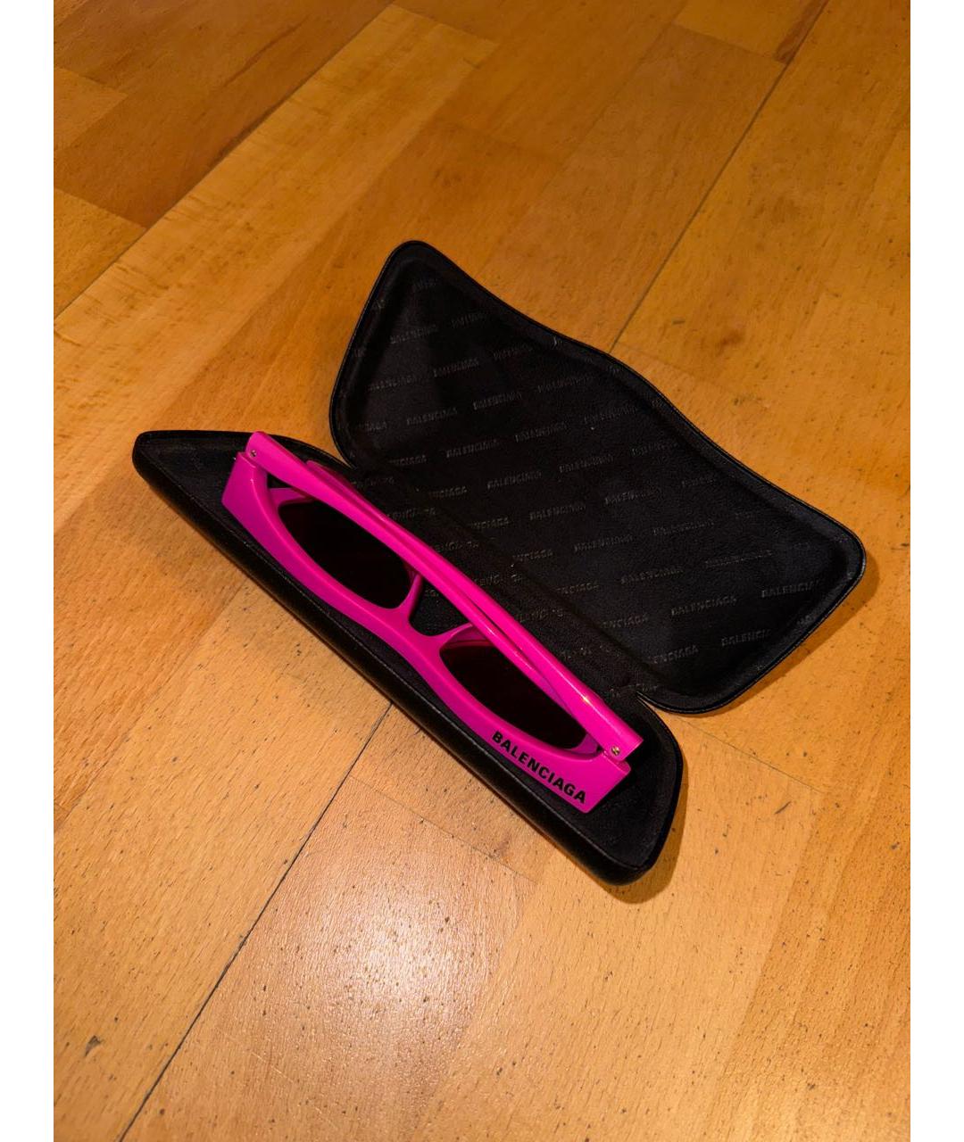 BALENCIAGA Розовые пластиковые солнцезащитные очки, фото 6