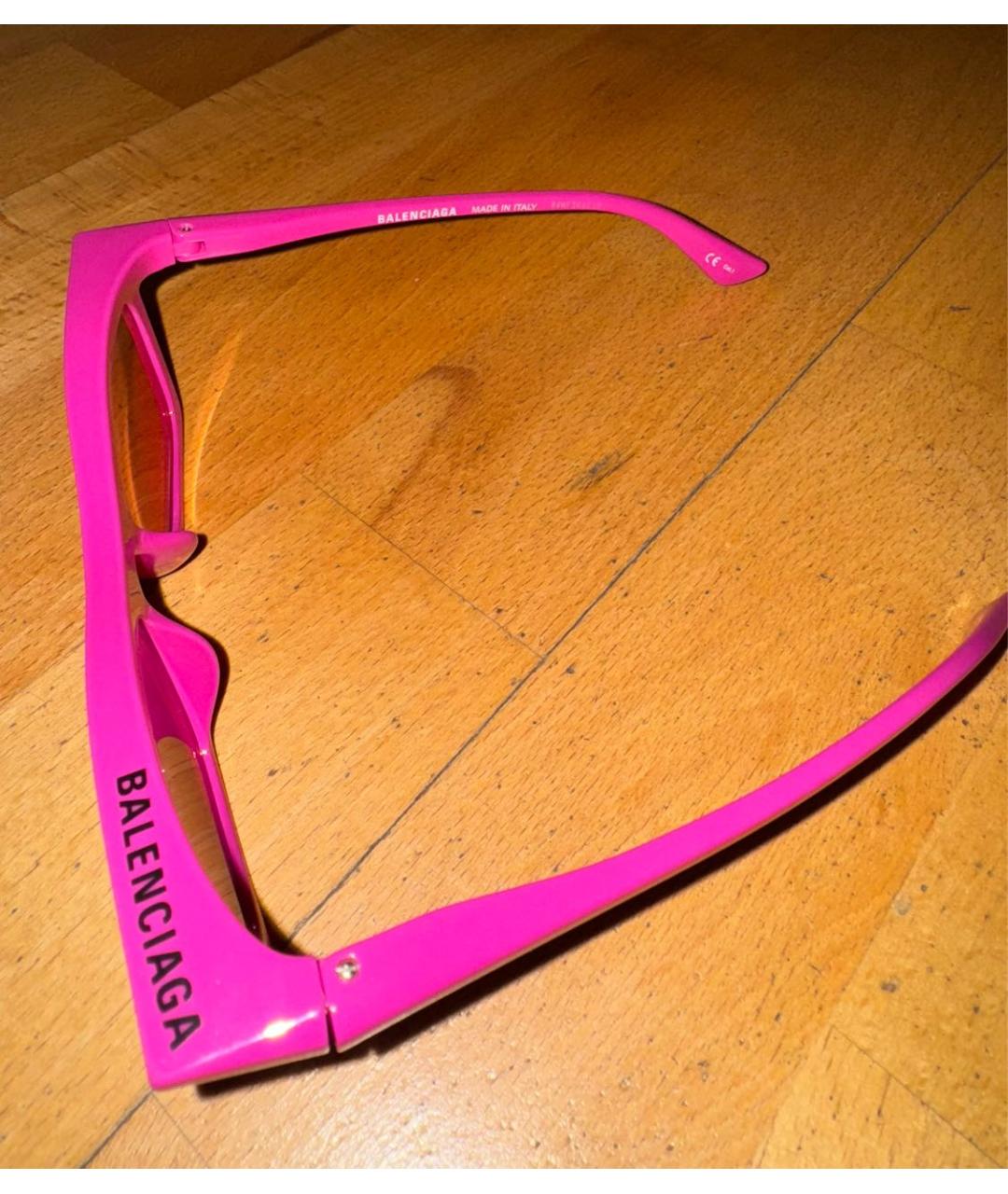 BALENCIAGA Розовые пластиковые солнцезащитные очки, фото 3
