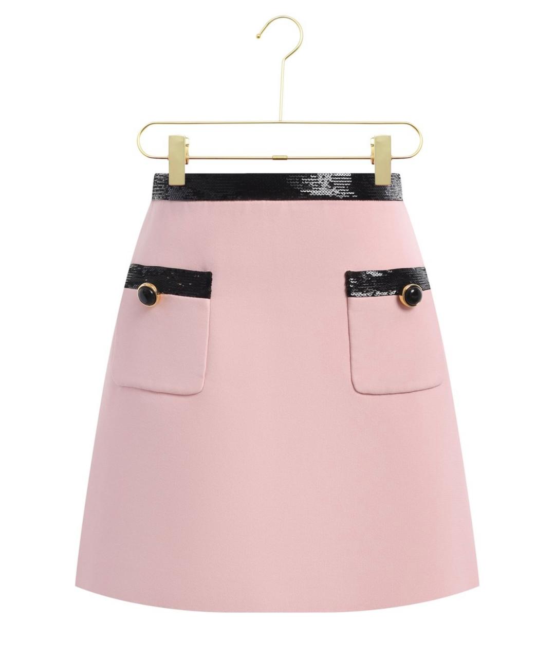 MIU MIU Розовая вискозная юбка мини, фото 1