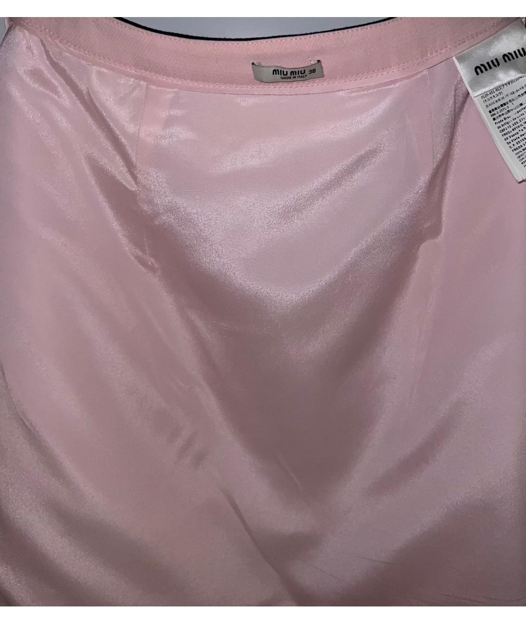 MIU MIU Розовая вискозная юбка мини, фото 3
