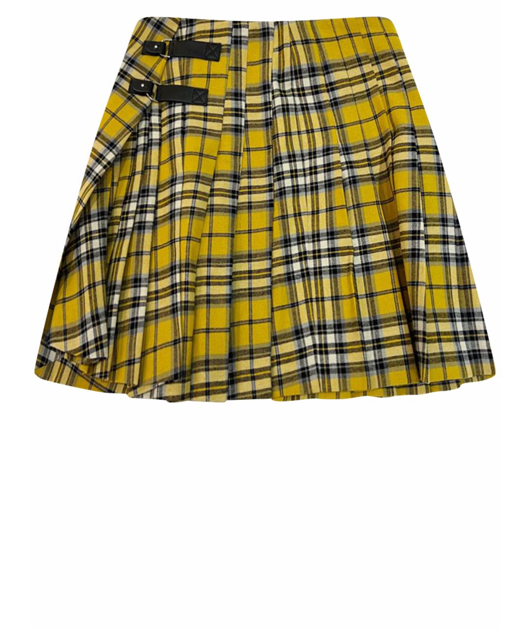 MAJE Желтая хлопковая юбка мини, фото 1