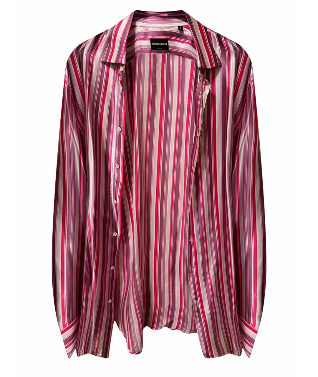GIORGIO ARMANI Розовая шелковая кэжуал рубашка, фото 1