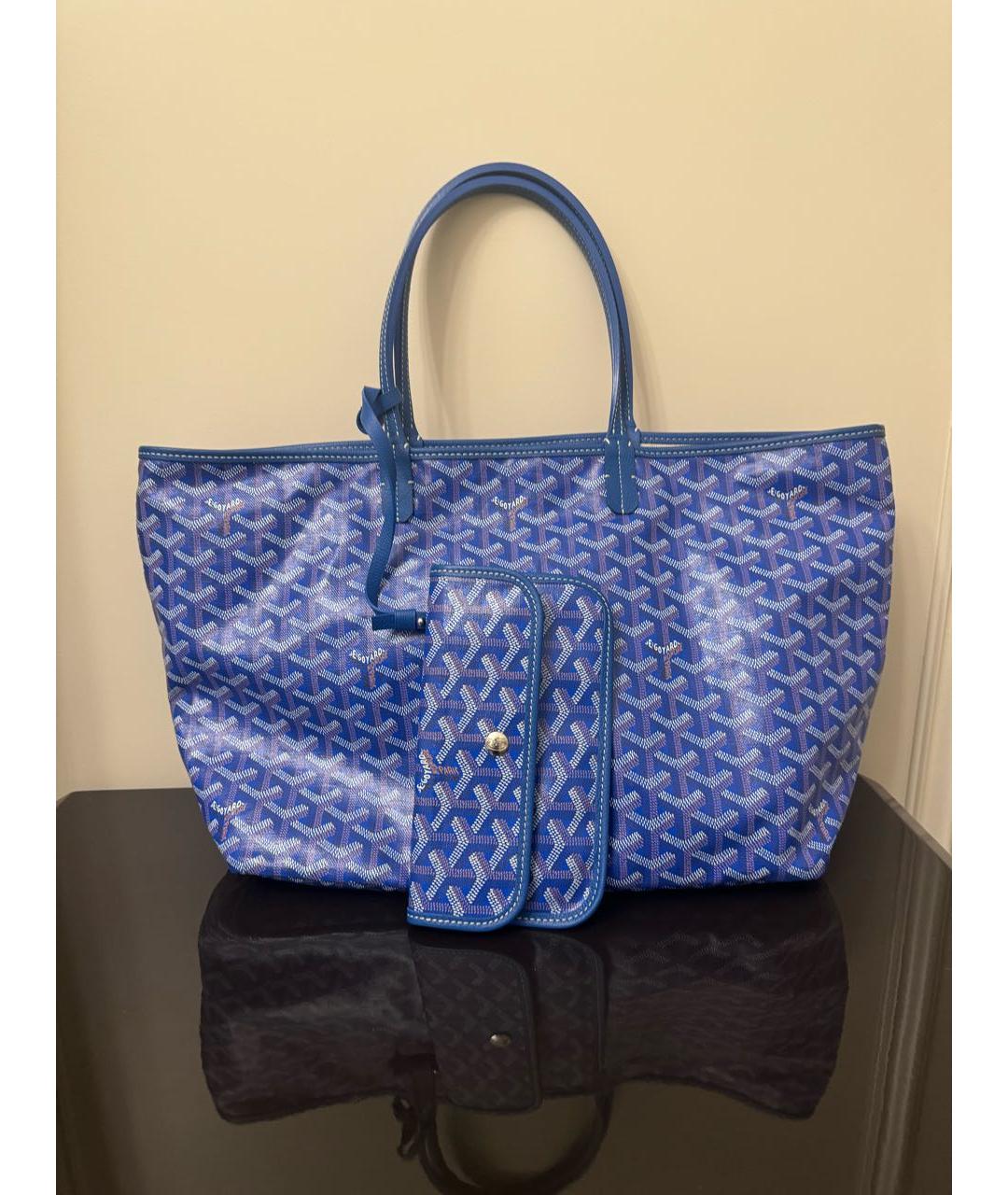 GOYARD Синяя сумка тоут из искусственной кожи, фото 4