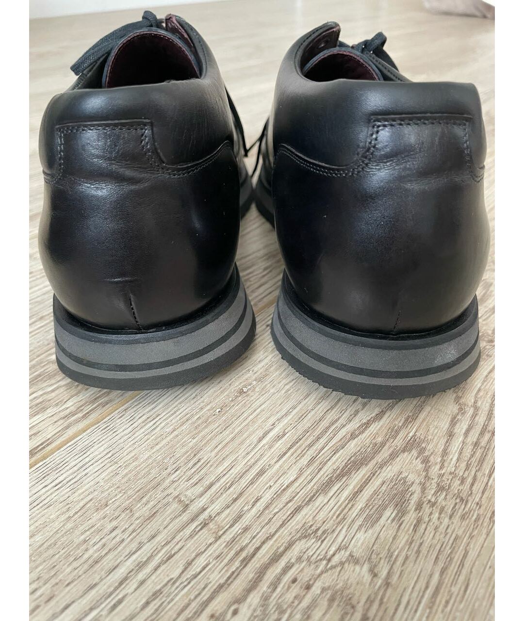 KITON Черные кожаные высокие кроссовки / кеды, фото 4