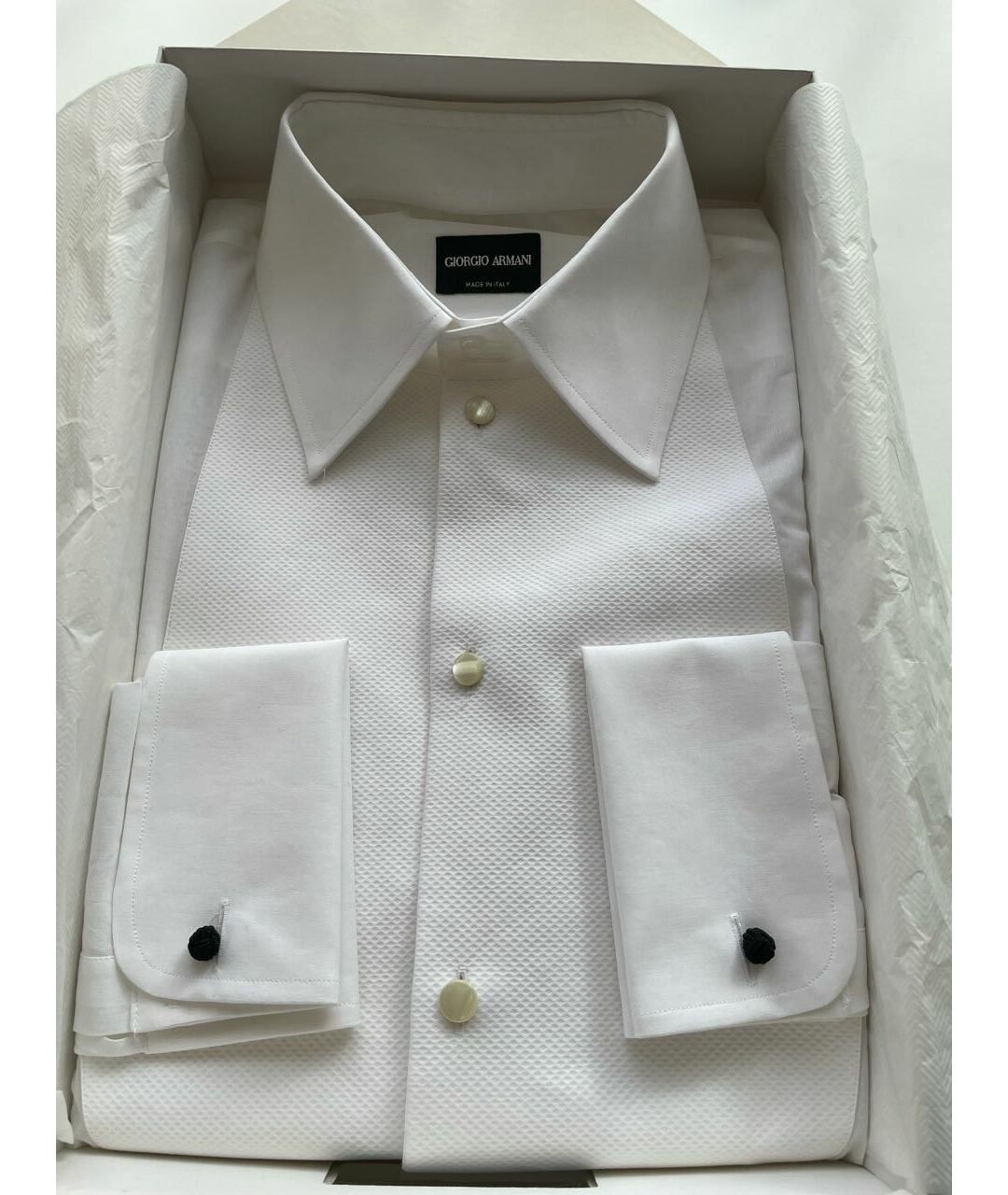GIORGIO ARMANI Белая хлопковая классическая рубашка, фото 2