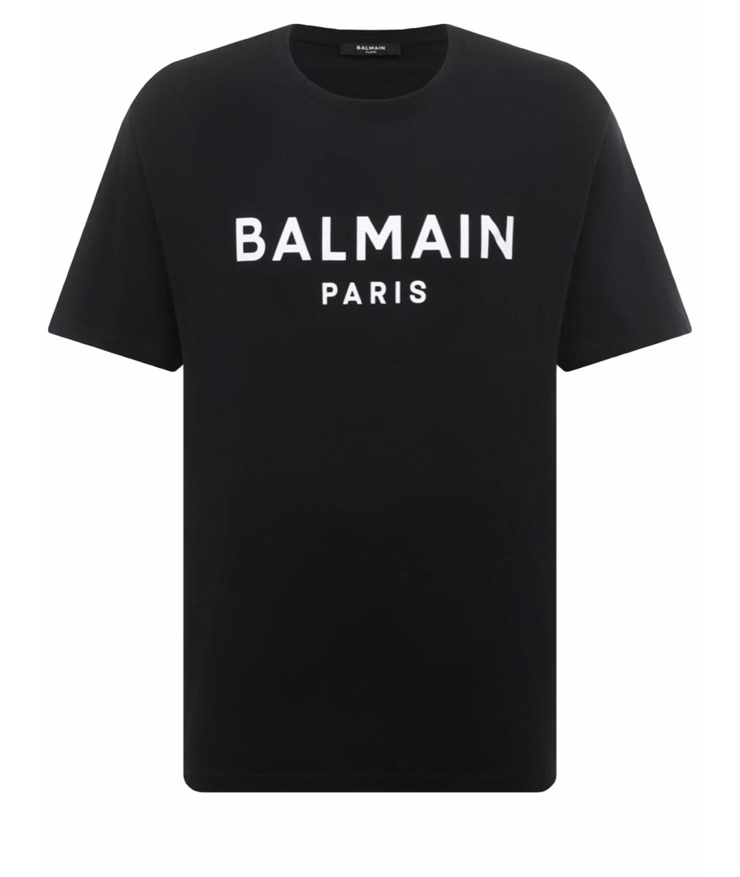 BALMAIN Черная хлопковая футболка, фото 1