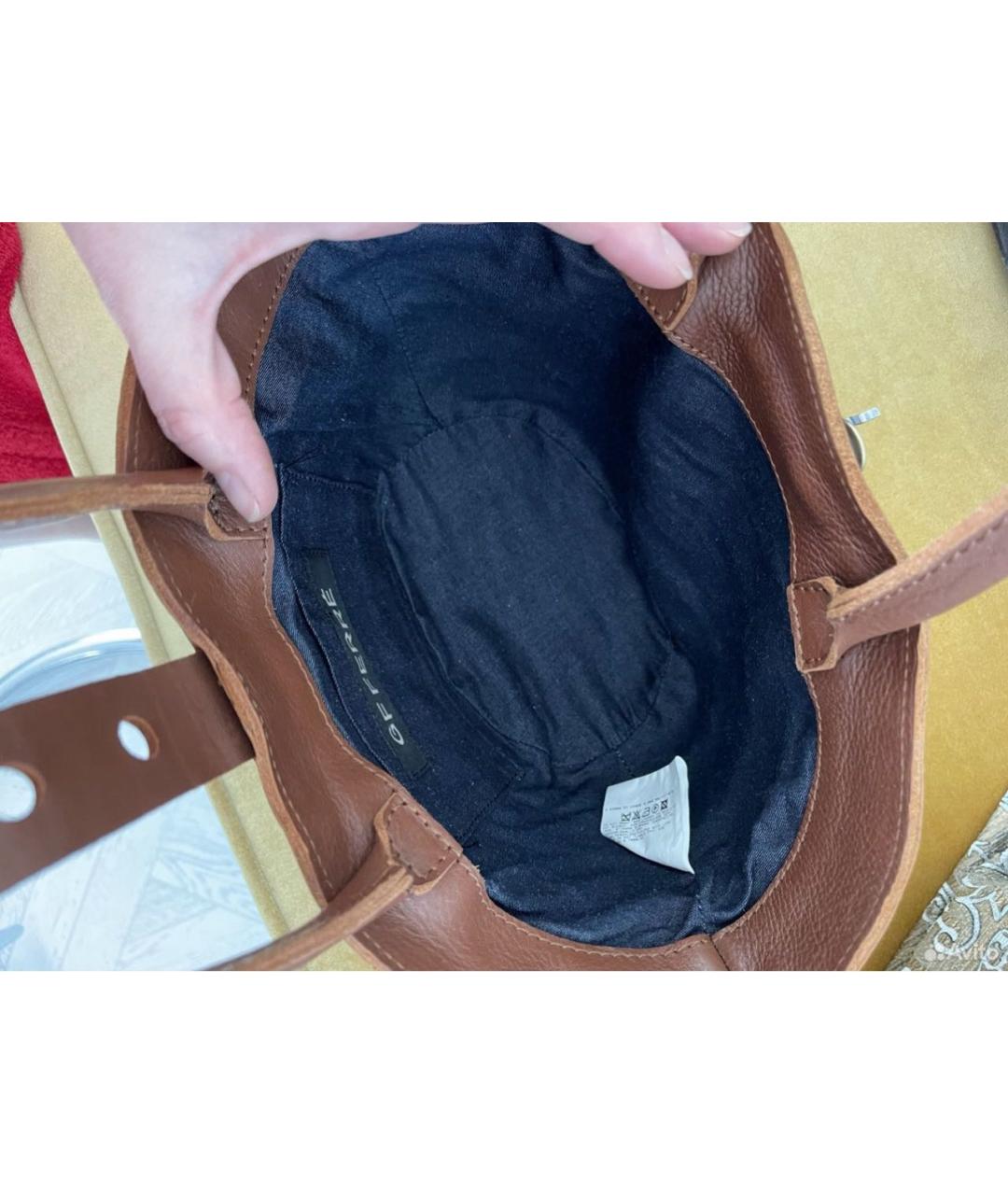 GIANFRANCO FERRE Бежевая кожаная пляжная сумка, фото 3