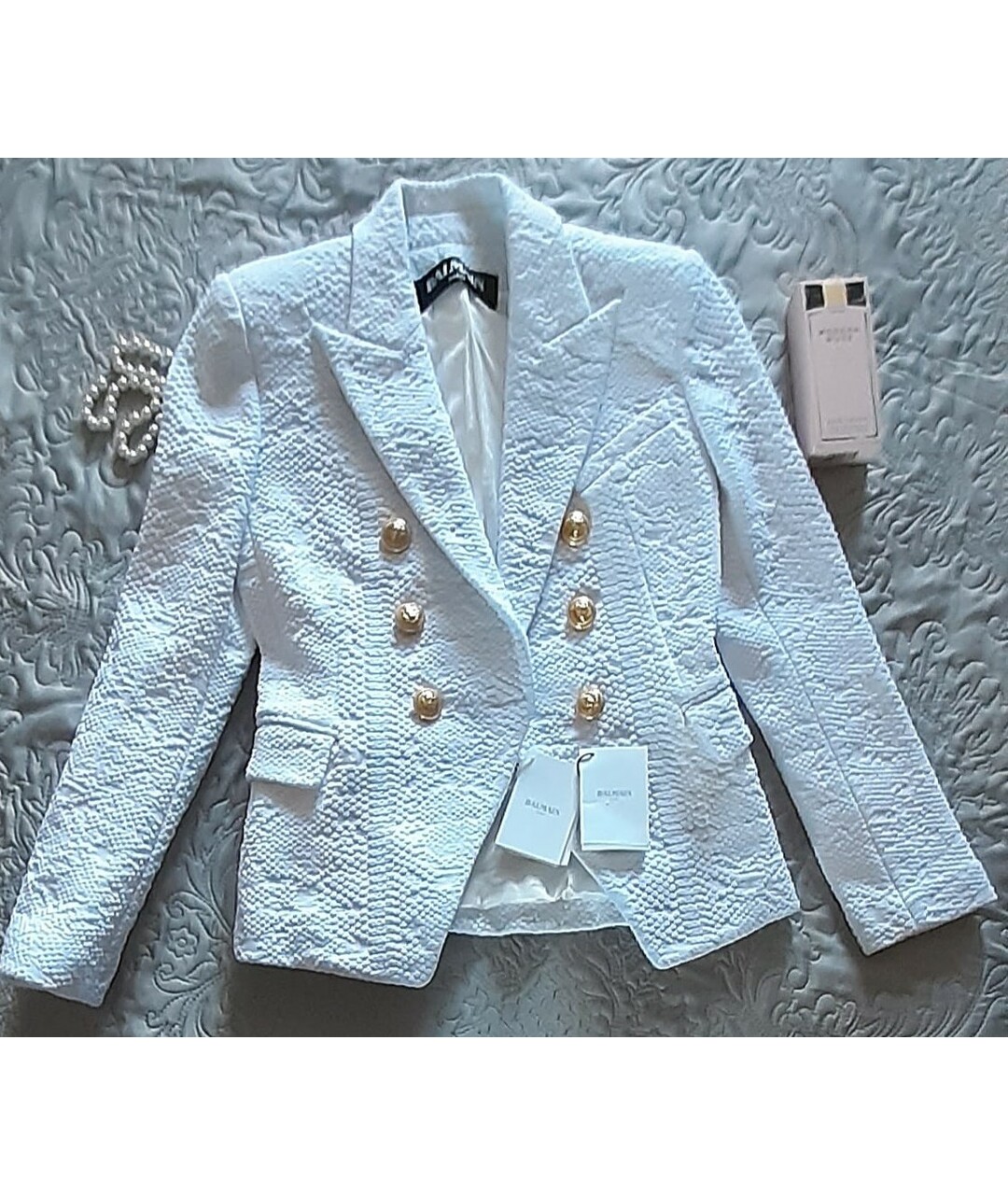 BALMAIN Белый полиамидовый жакет/пиджак, фото 7