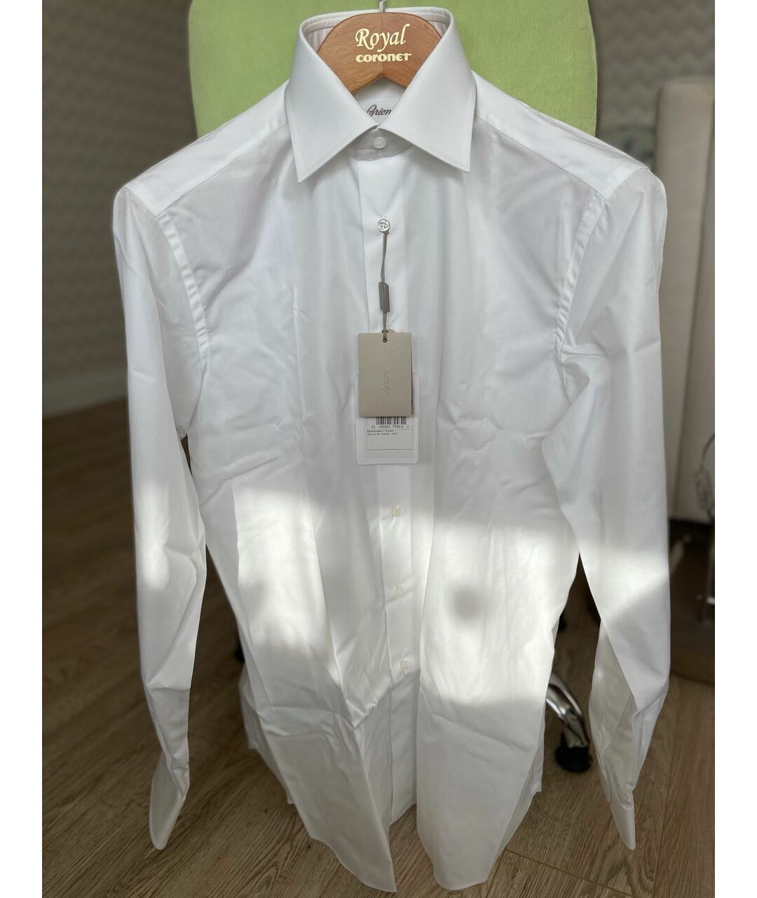 BRIONI Белая хлопковая классическая рубашка, фото 5