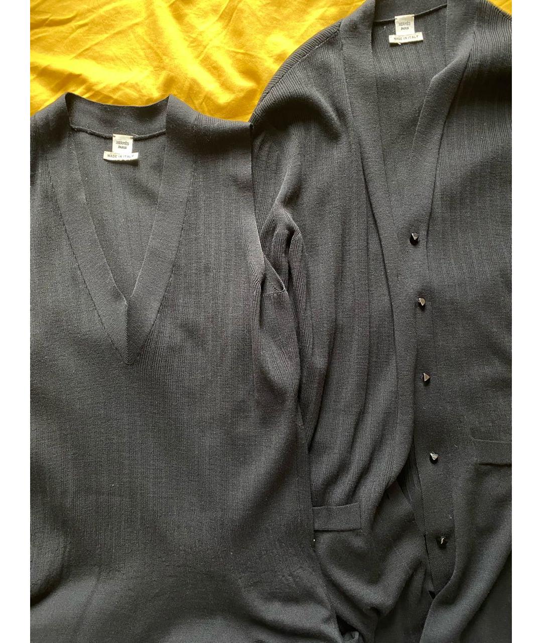 HERMES PRE-OWNED Черное шерстяное повседневное платье, фото 4