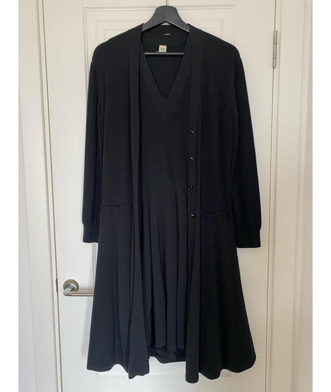 HERMES PRE-OWNED Черное шерстяное повседневное платье, фото 9