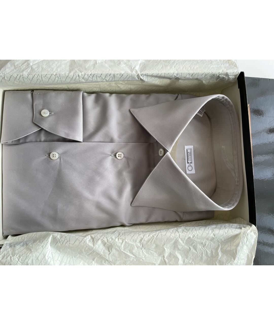 ZILLI Серая хлопко-полиэстеровая классическая рубашка, фото 2