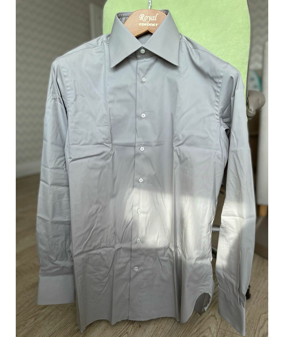 ZILLI Серая хлопко-полиэстеровая классическая рубашка, фото 5