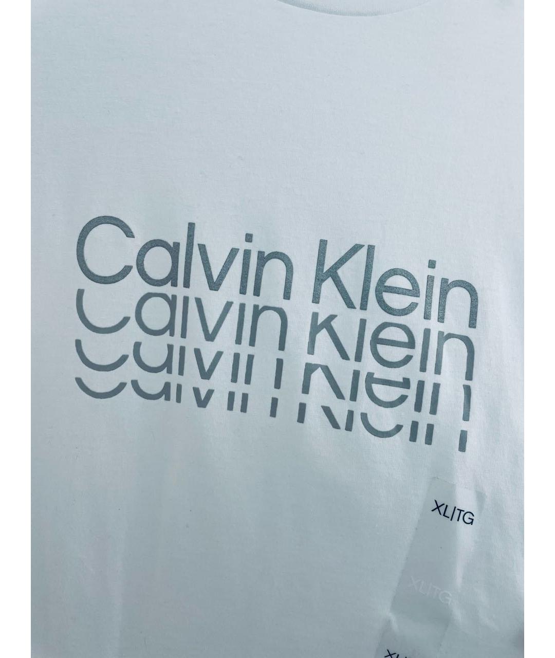 CALVIN KLEIN Белая хлопковая футболка, фото 2