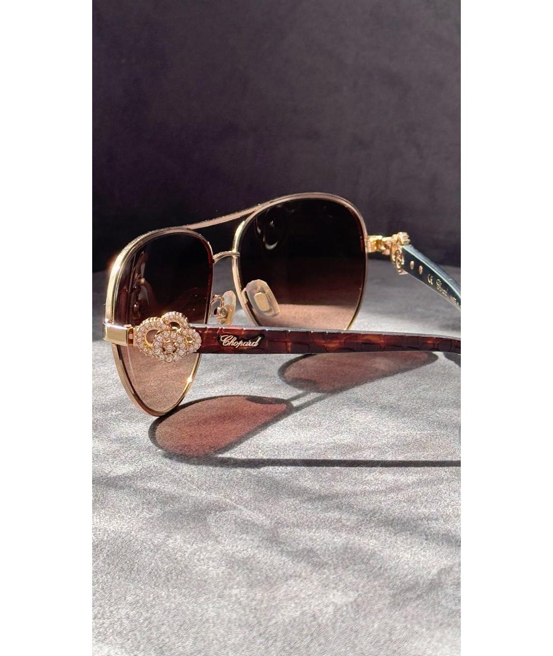 CHOPARD Коричневые металлические солнцезащитные очки, фото 5
