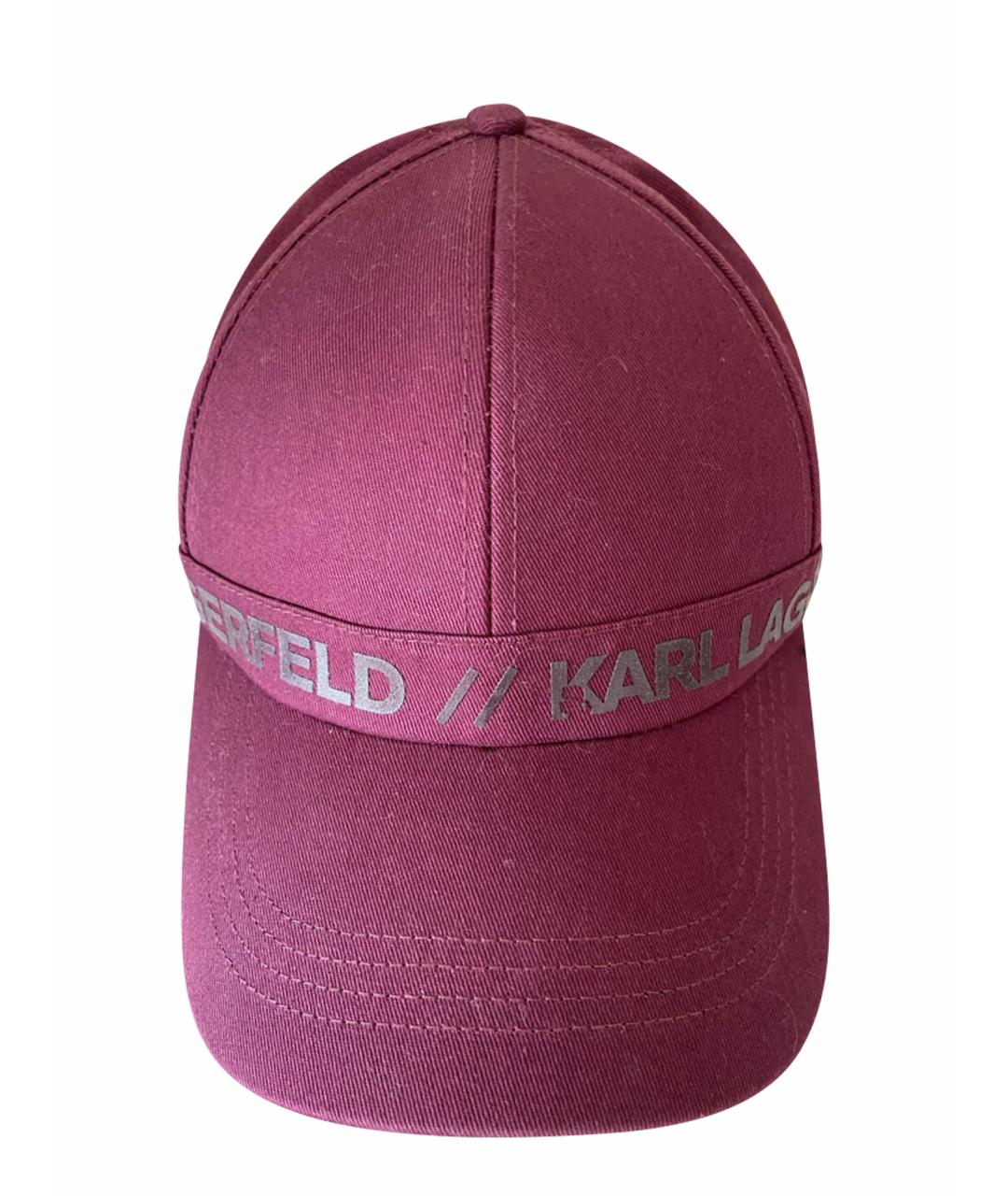 KARL LAGERFELD Бордовая хлопковая кепка, фото 1