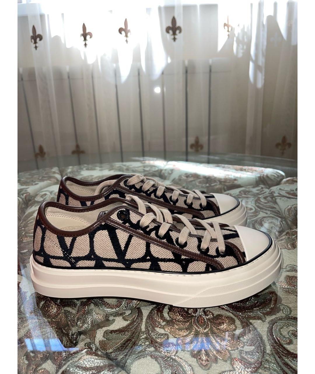 VALENTINO Бежевые текстильные кеды, фото 8