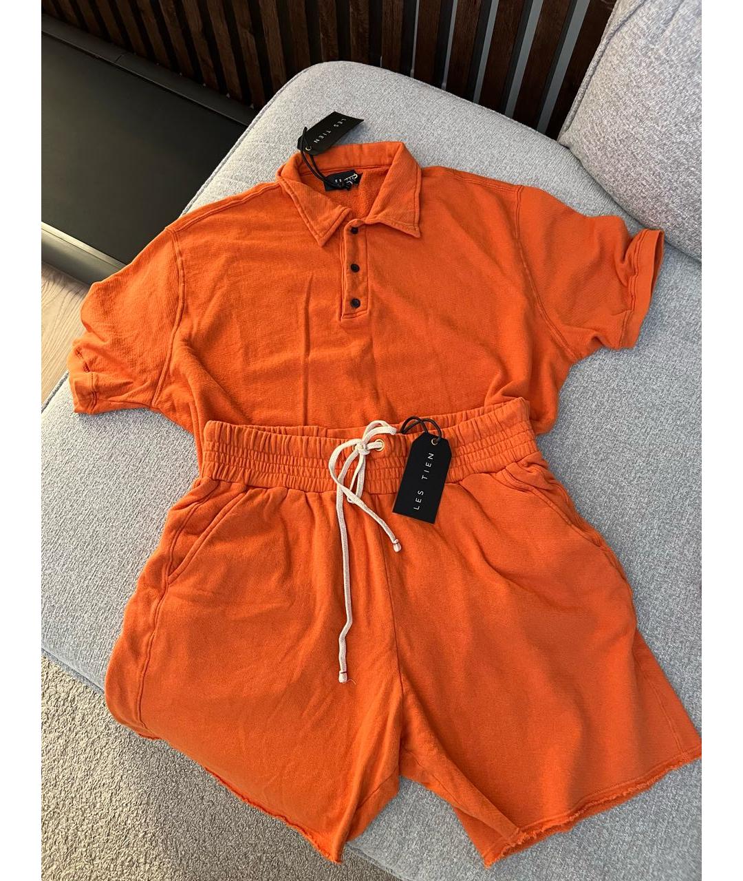 LES TIEN Оранжевый хлопковый костюм с брюками, фото 5