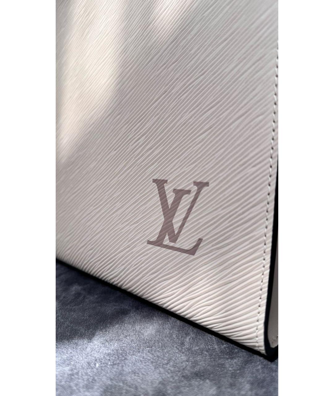 LOUIS VUITTON PRE-OWNED Бежевая кожаная сумка тоут, фото 4