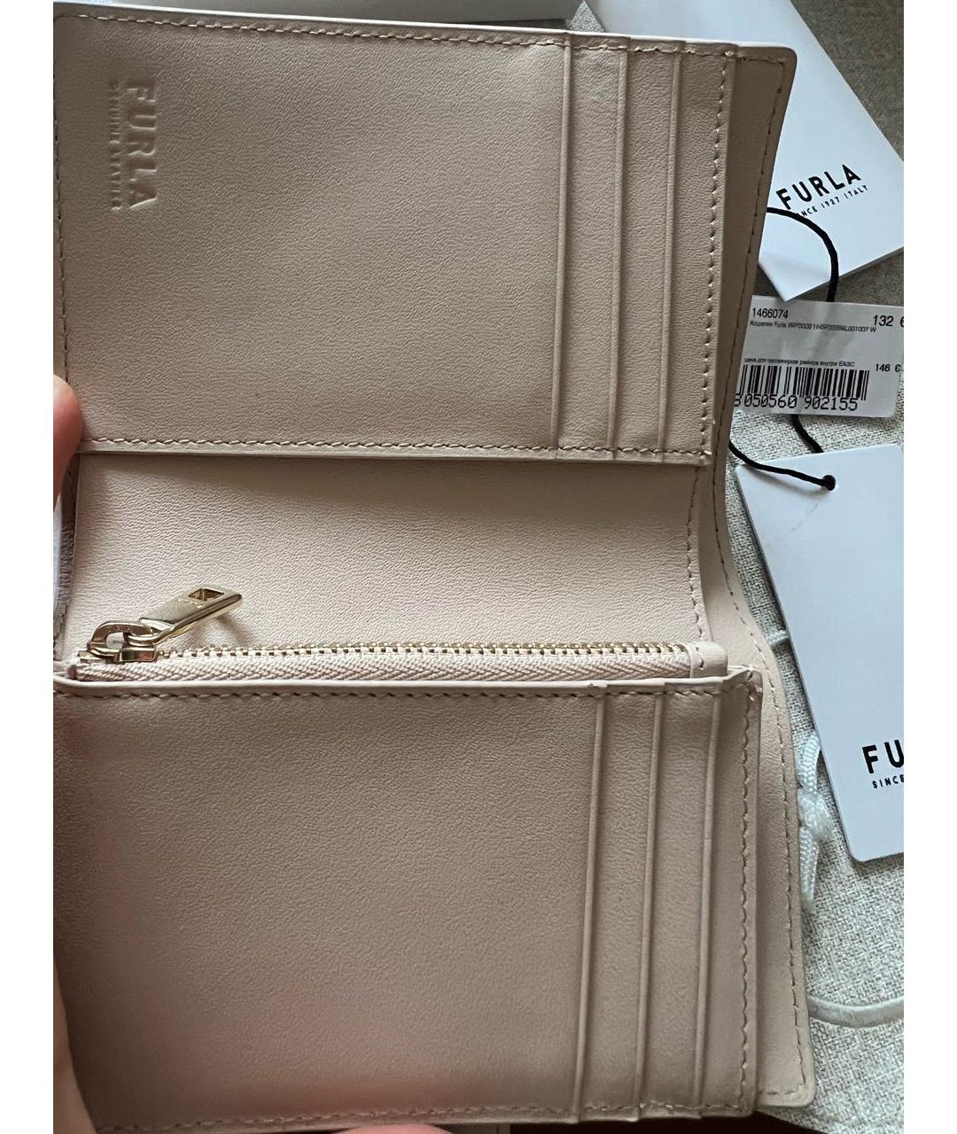 FURLA Бежевый кожаный кошелек, фото 7