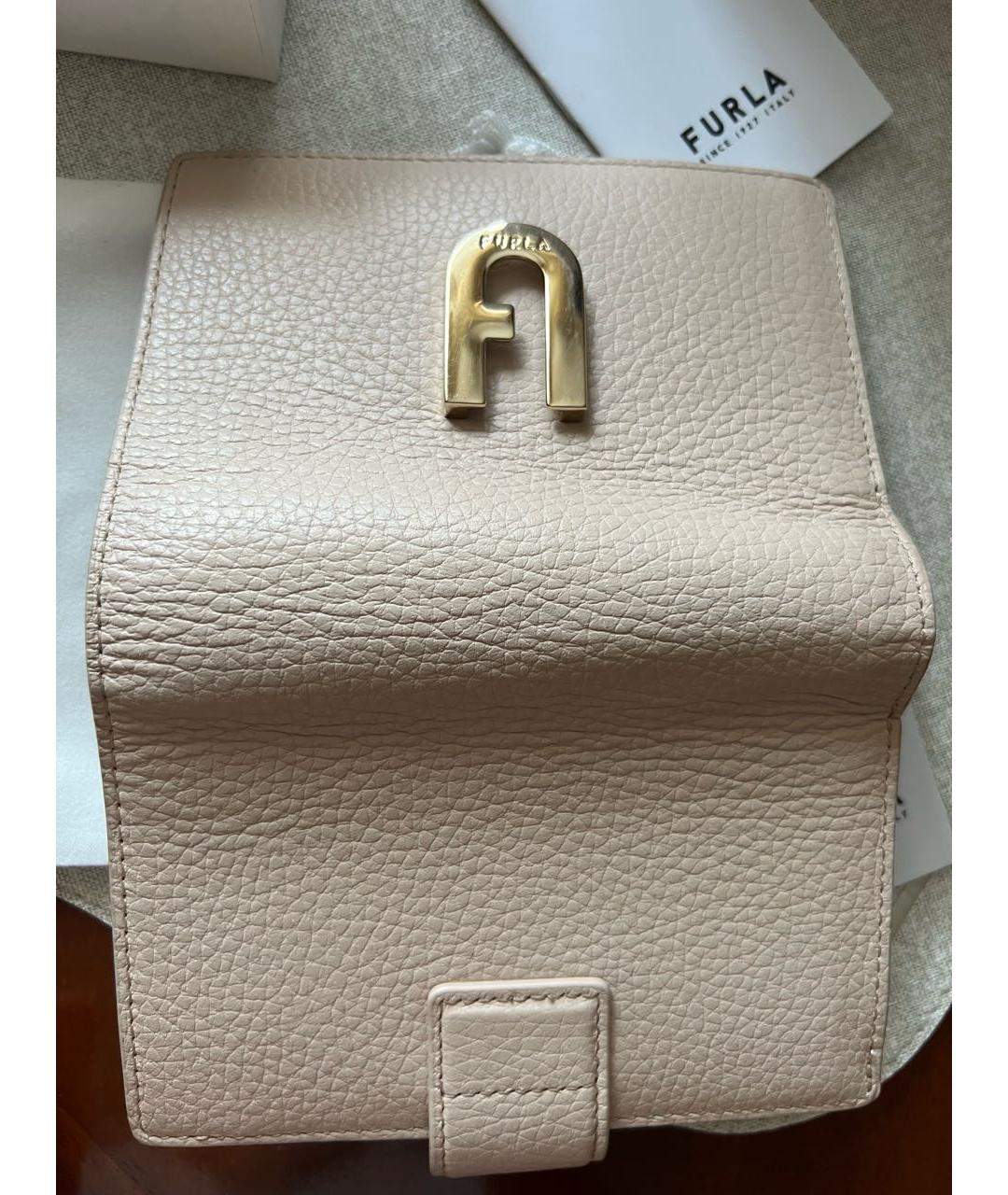 FURLA Бежевый кожаный кошелек, фото 2
