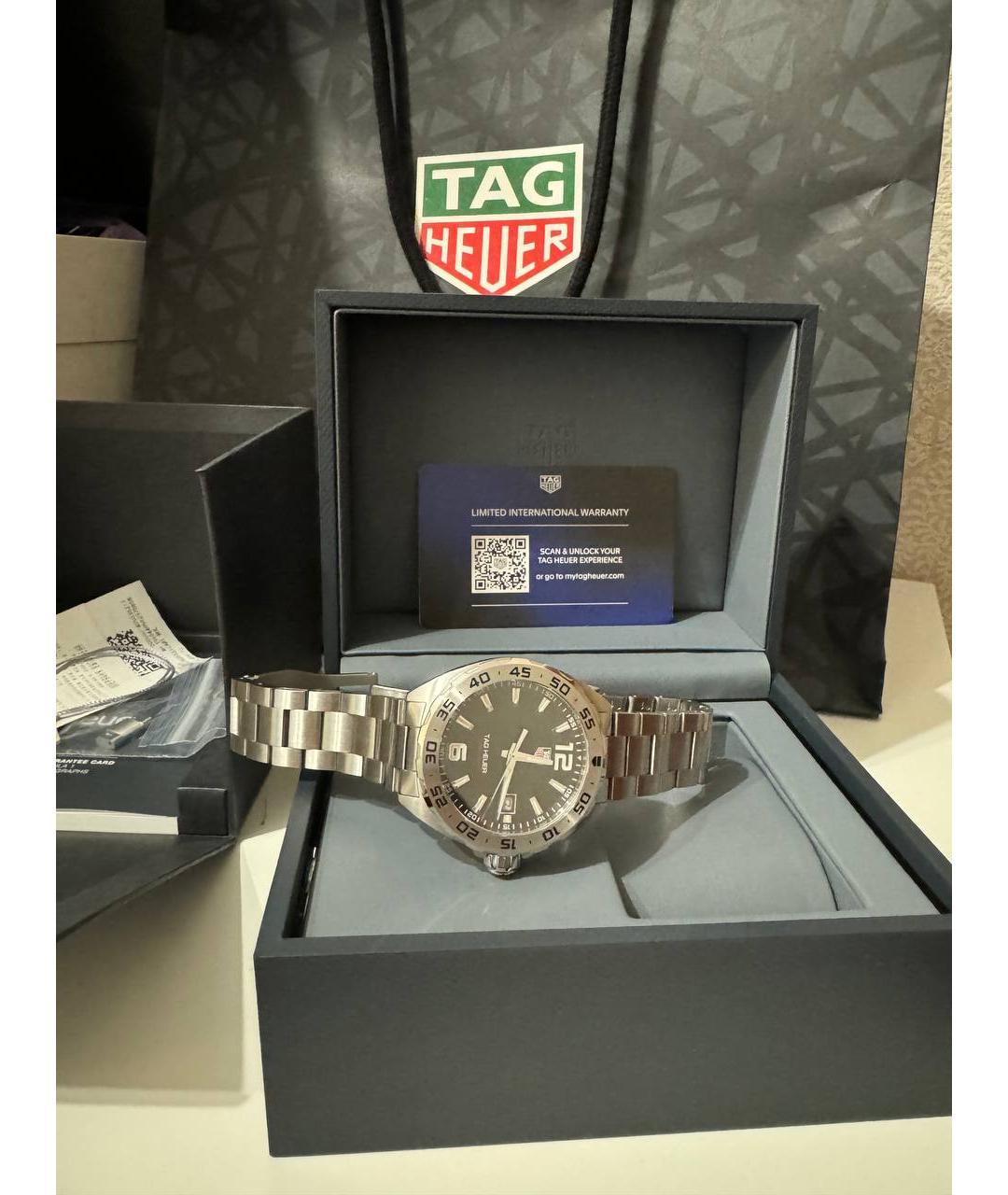 TAG HEUER Серебряные металлические часы, фото 8