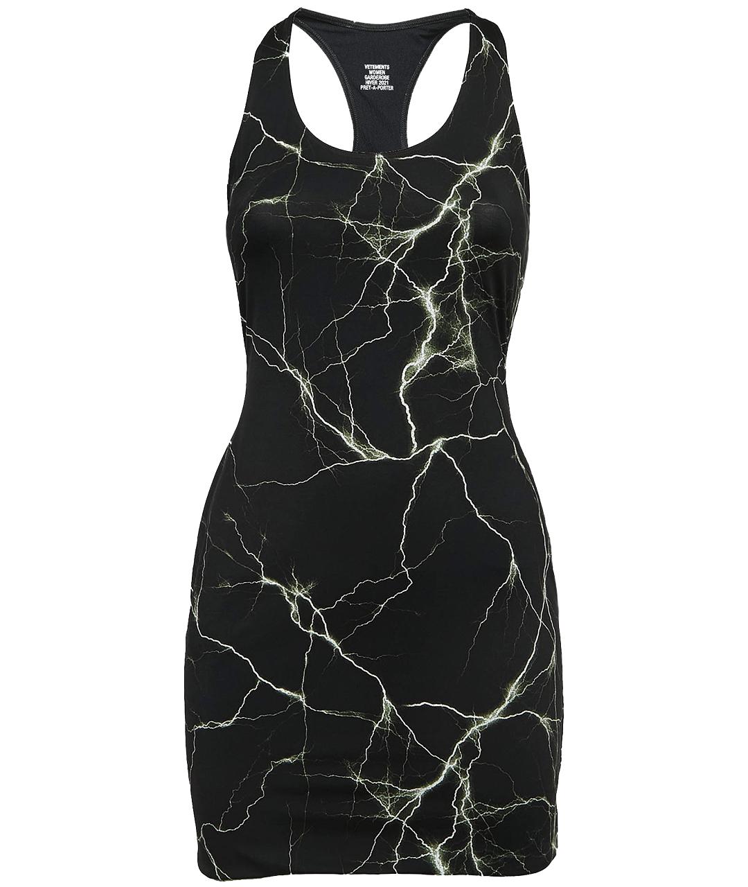 VETEMENTS Черное полиамидовое повседневное платье, фото 1