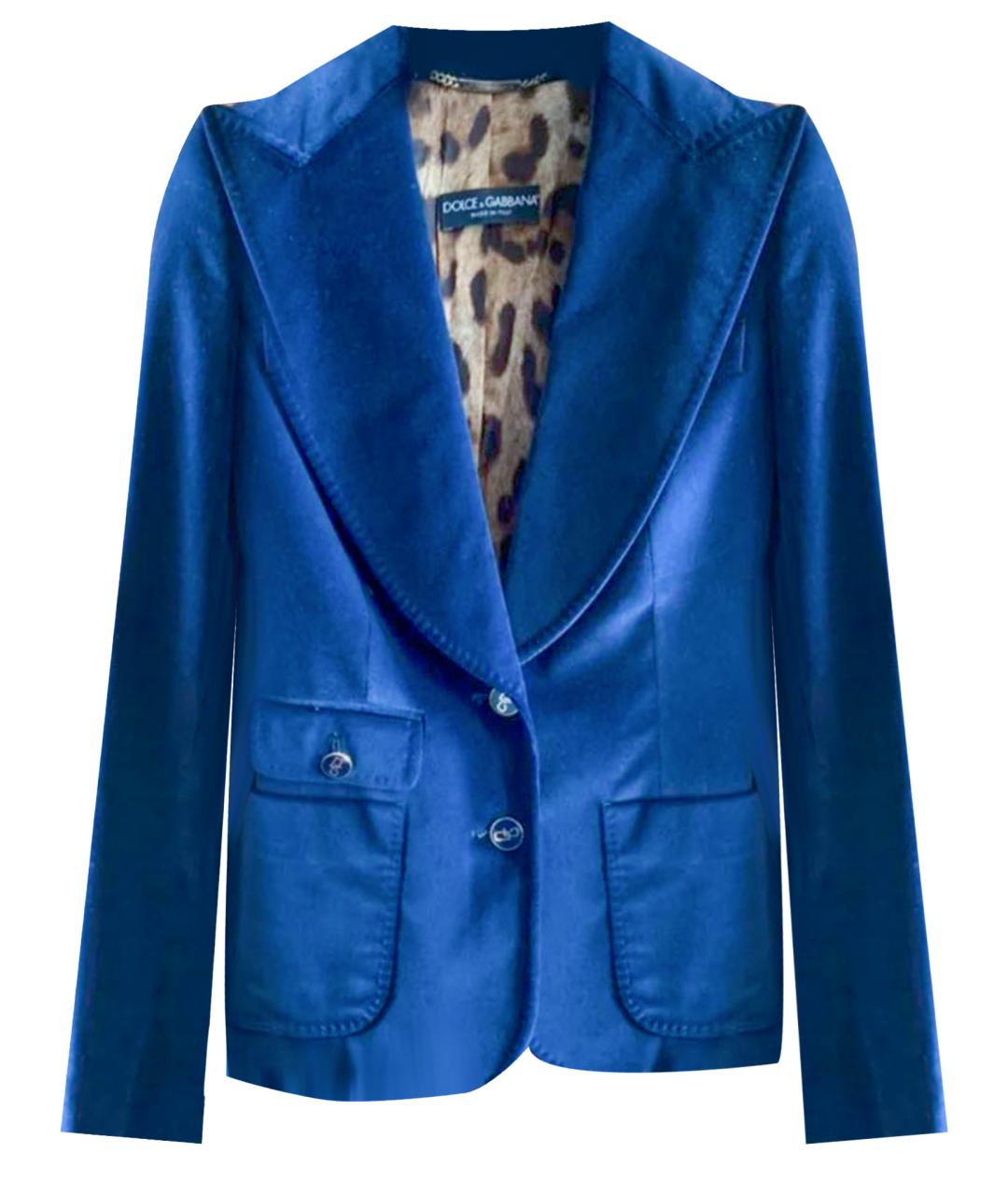 DOLCE&GABBANA Темно-синий бархатный жакет/пиджак, фото 1