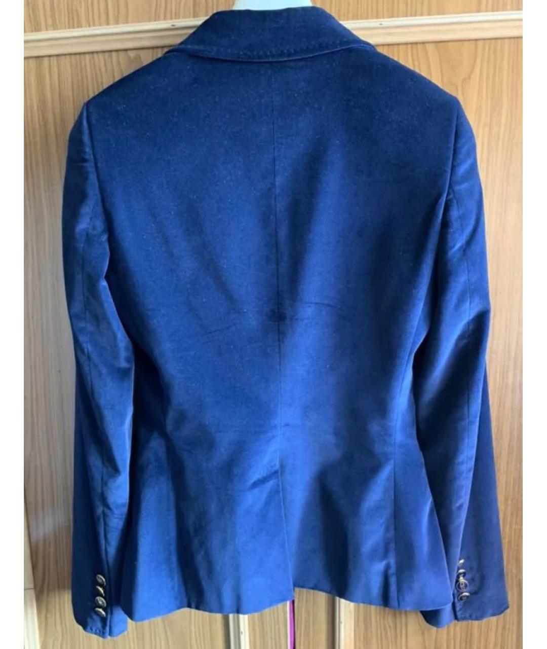 DOLCE&GABBANA Темно-синий бархатный жакет/пиджак, фото 2