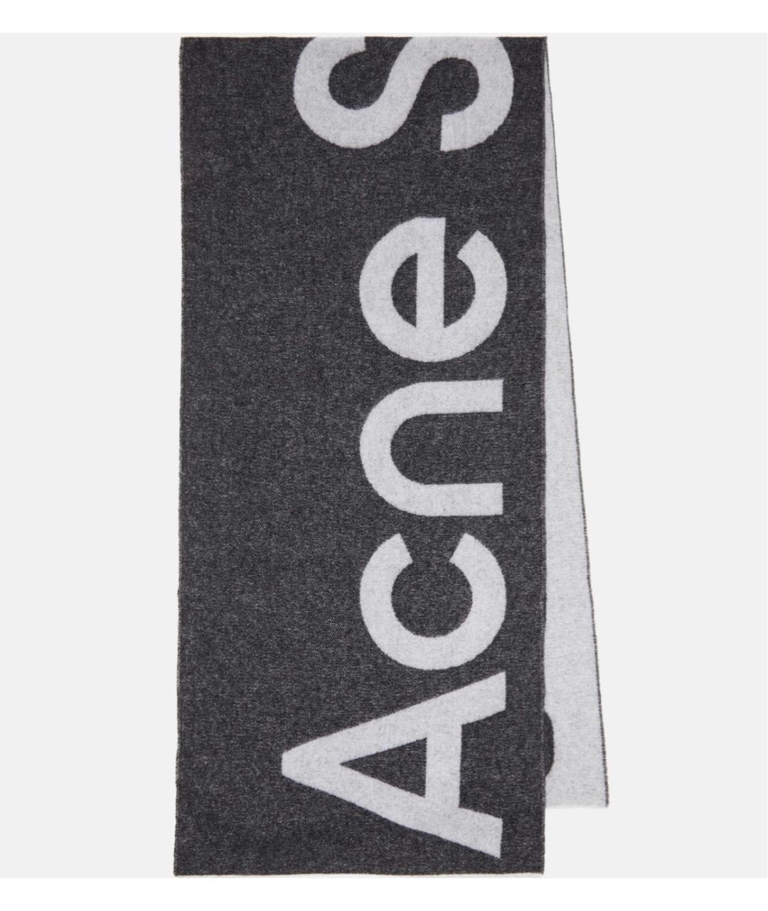 ACNE STUDIOS Серый шерстяной шарф, фото 8