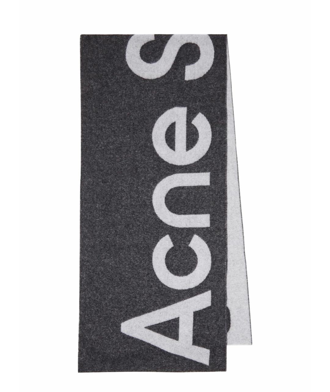 ACNE STUDIOS Серый шерстяной шарф, фото 1